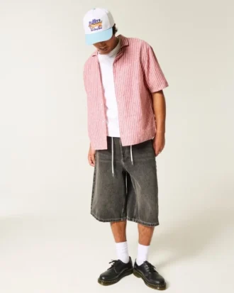 Boxy Short-Sleeve Linen-Blend Shirt Boxy Short-Sleeve Linen-Blend Shirt