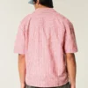 Boxy Short-Sleeve Linen-Blend Shirt