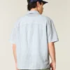 Boxy Short-Sleeve Linen-Blend Shirt