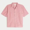 Boxy Short-Sleeve Linen-Blend Shirt