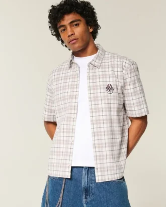 Boxy Short-Sleeve Mushroom Graphic Shirt