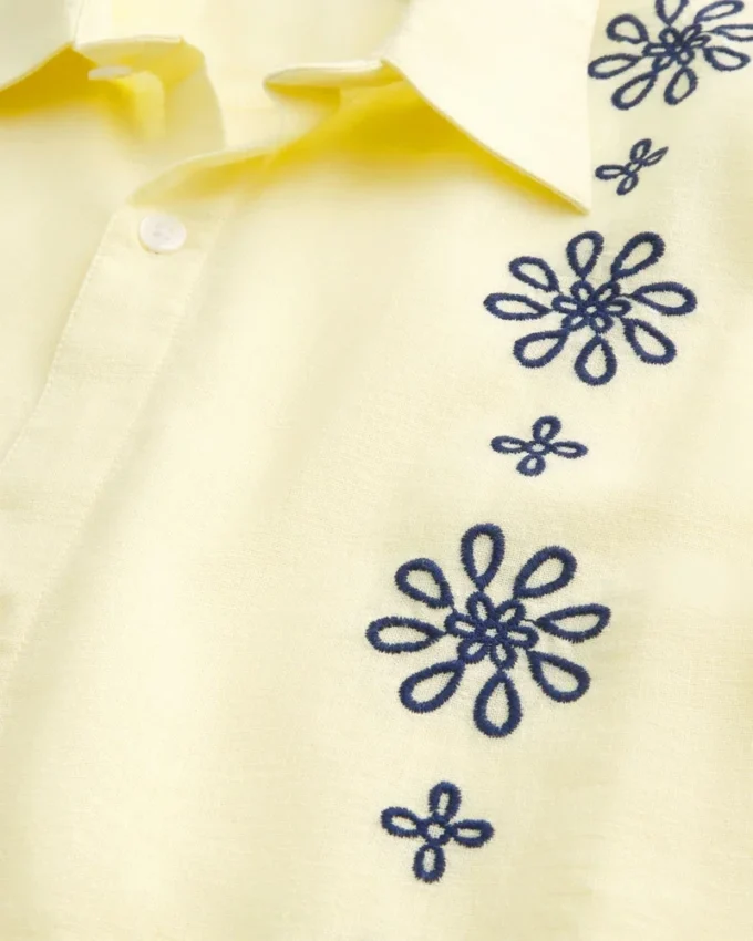 Boxy Short-Sleeve Pattern Shirt