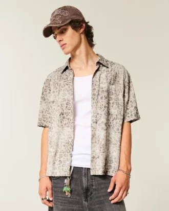 Boxy Short-Sleeve Pocket Shirt