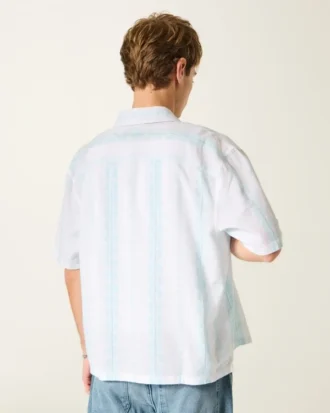 Boxy Short-Sleeve Striped Shirt