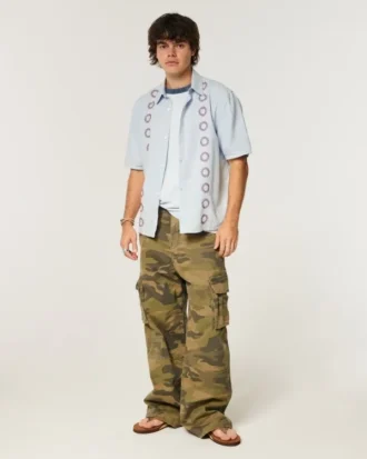 Boxy Short-Sleeve Striped Shirt