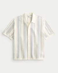 Boxy Short-Sleeve Sweater Shirt