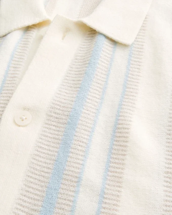 Boxy Short-Sleeve Sweater Shirt