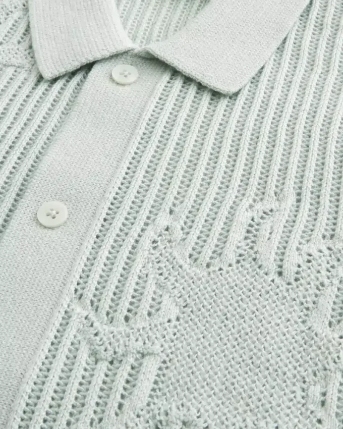 Boxy Short-Sleeve Sweater Shirt