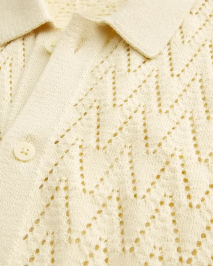 Boxy Short-Sleeve Sweater Shirt