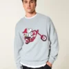 Boxy Snoopy Graphic Crew Sweater