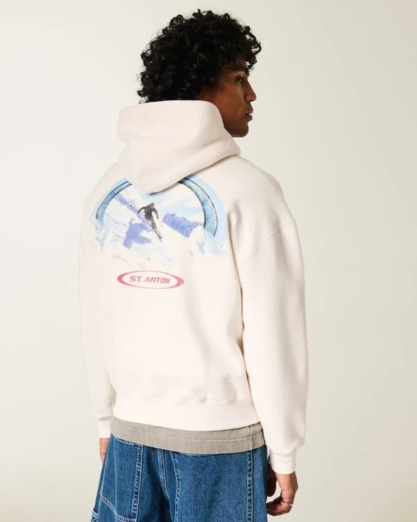 Boxy St. Anton Ski Graphic Hoodie Boxy St. Anton Ski Graphic Hoodie