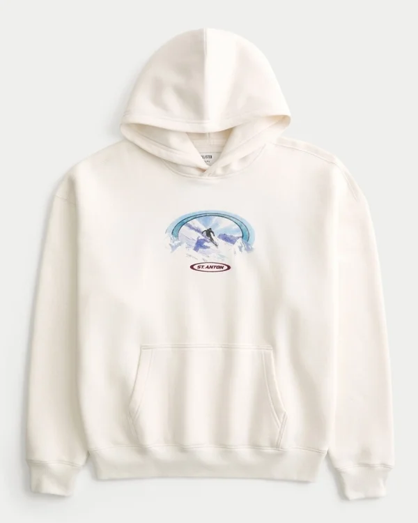 Boxy St. Anton Ski Graphic Hoodie Boxy St. Anton Ski Graphic Hoodie