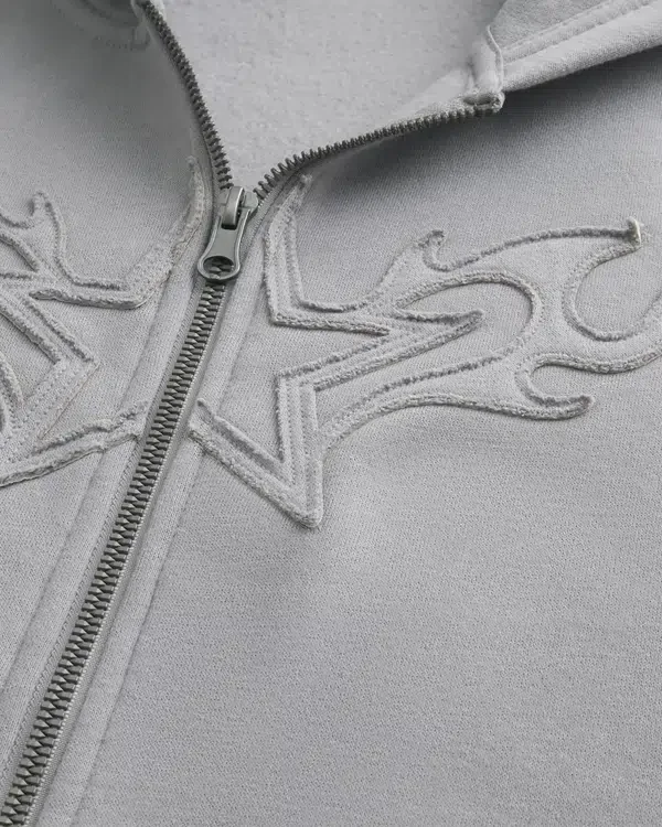 Boxy Star Flame Graphic Zip-Up Hoodie Boxy Star Flame Graphic Zip-Up Hoodie