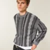 Boxy Striped Crew Sweater