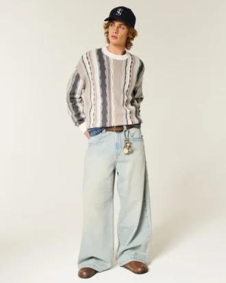 Boxy Striped Crew Sweater