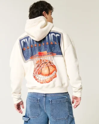 Boxy Syracuse Basketball Graphic Hoodie
