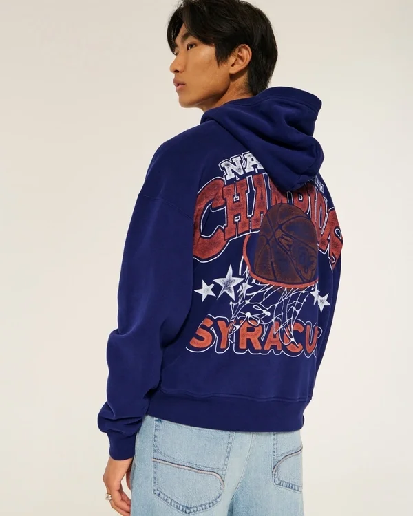 Boxy Syracuse University Orange Graphic Hoodie Boxy Syracuse University Orange Graphic Hoodie