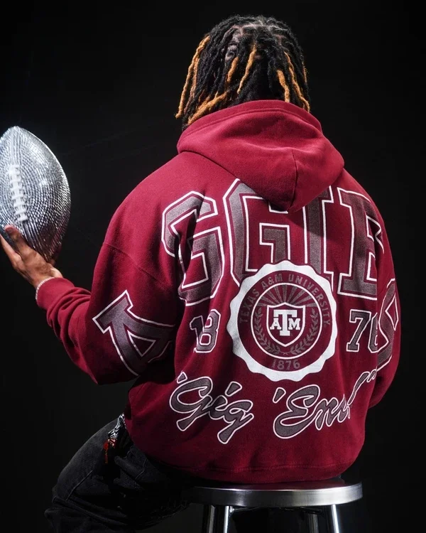 Boxy Texas A&M University Aggies Graphic Hoodie Boxy Texas A&M University Aggies Graphic Hoodie