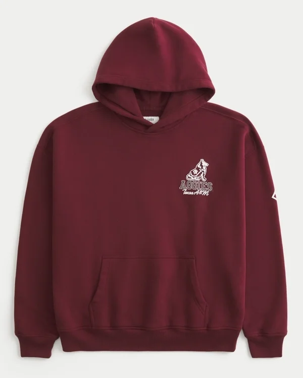 Boxy Texas A&M University Aggies Graphic Hoodie Boxy Texas A&M University Aggies Graphic Hoodie