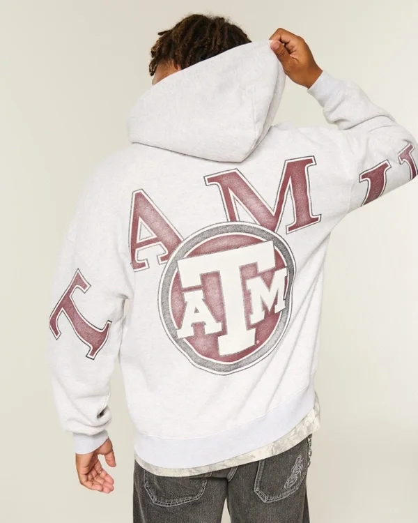 Boxy Texas A&M University Aggies Graphic Zip-Up Hoodie Boxy Texas A&M University Aggies Graphic Zip-Up Hoodie