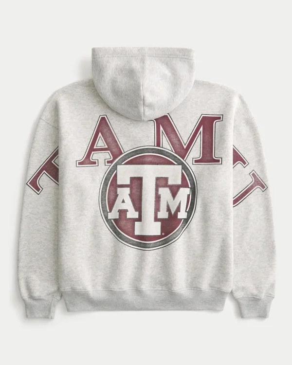 Boxy Texas A&M University Aggies Graphic Zip-Up Hoodie Boxy Texas A&M University Aggies Graphic Zip-Up Hoodie
