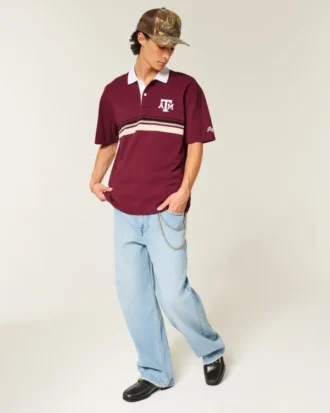 Boxy Texas A&M University Graphic Polo