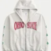 Boxy The Ohio State University Buckeyes Graphic Zip-Up Hoodie Boxy The Ohio State University Buckeyes Graphic Zip-Up Hoodie