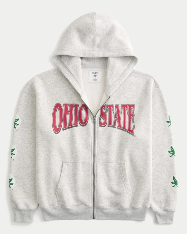 Boxy The Ohio State University Buckeyes Graphic Zip-Up Hoodie Boxy The Ohio State University Buckeyes Graphic Zip-Up Hoodie