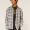 Boxy Thermal-Lined Flannel Shirt