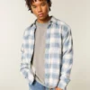 Boxy Thermal-Lined Flannel Shirt