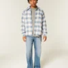 Boxy Thermal-Lined Flannel Shirt