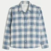 Boxy Thermal-Lined Flannel Shirt