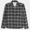 Boxy Thermal-Lined Flannel Shirt