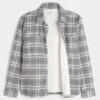 Boxy Thermal-Lined Flannel Shirt