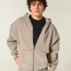 Boxy Thermal-Lined Zip-Up Hoodie Boxy Thermal-Lined Zip-Up Hoodie