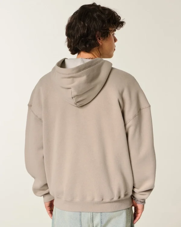 Boxy Thermal-Lined Zip-Up Hoodie Boxy Thermal-Lined Zip-Up Hoodie