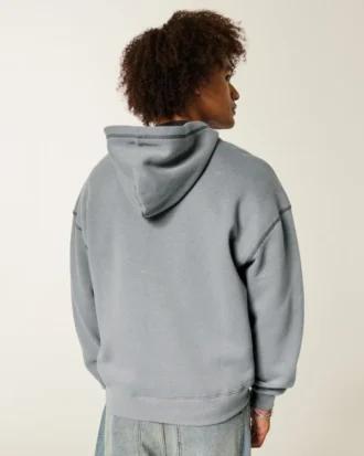 Boxy Thermal-Lined Zip-Up Hoodie