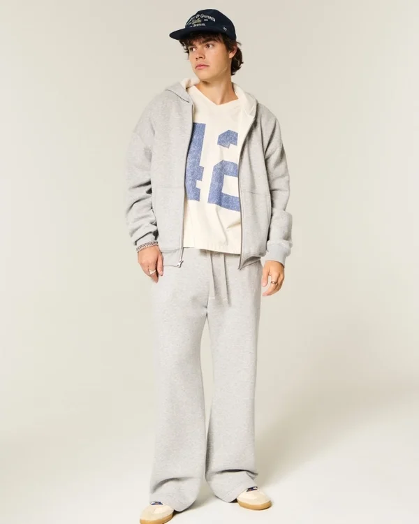 Boxy Thermal-Lined Zip-Up Hoodie Boxy Thermal-Lined Zip-Up Hoodie