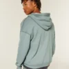 Boxy Thermal-Lined Zip-Up Hoodie Boxy Thermal-Lined Zip-Up Hoodie