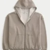 Boxy Thermal-Lined Zip-Up Hoodie Boxy Thermal-Lined Zip-Up Hoodie