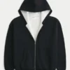 Boxy Thermal-Lined Zip-Up Hoodie Boxy Thermal-Lined Zip-Up Hoodie