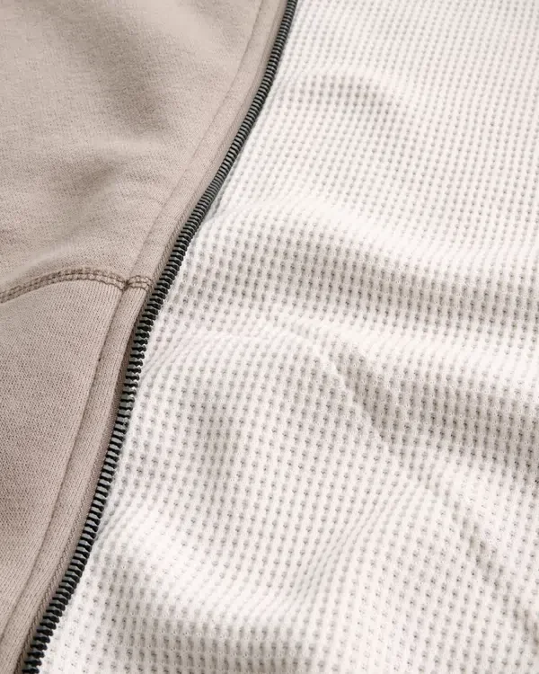 Boxy Thermal-Lined Zip-Up Hoodie Boxy Thermal-Lined Zip-Up Hoodie