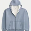 Boxy Thermal-Lined Zip-Up Hoodie Boxy Thermal-Lined Zip-Up Hoodie