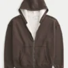 Boxy Thermal-Lined Zip-Up Hoodie Boxy Thermal-Lined Zip-Up Hoodie