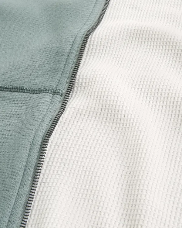 Boxy Thermal-Lined Zip-Up Hoodie Boxy Thermal-Lined Zip-Up Hoodie