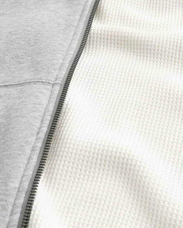 Boxy Thermal-Lined Zip-Up Hoodie Boxy Thermal-Lined Zip-Up Hoodie