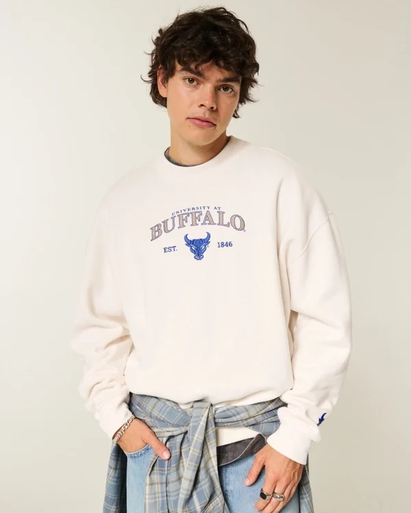 Boxy University at Buffalo Bulls Graphic Crew Sweatshirt Boxy University at Buffalo Bulls Graphic Crew Sweatshirt