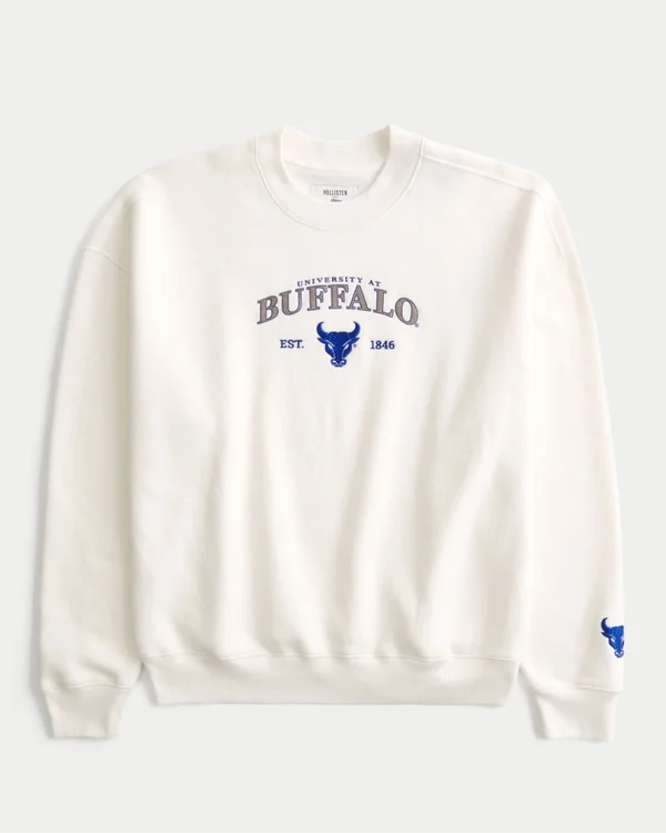 Boxy University at Buffalo Bulls Graphic Crew Sweatshirt Boxy University at Buffalo Bulls Graphic Crew Sweatshirt