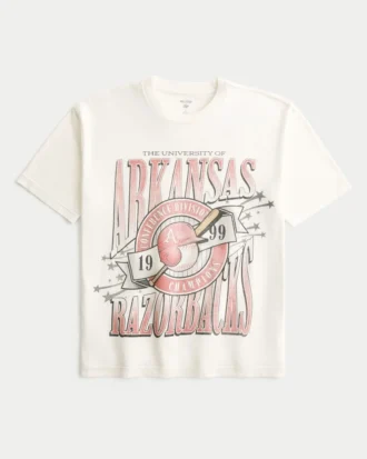 Boxy University of Arkansas Razorbacks Graphic Tee
