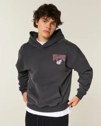 Boxy University of Georgia Bulldogs Graphic Hoodie